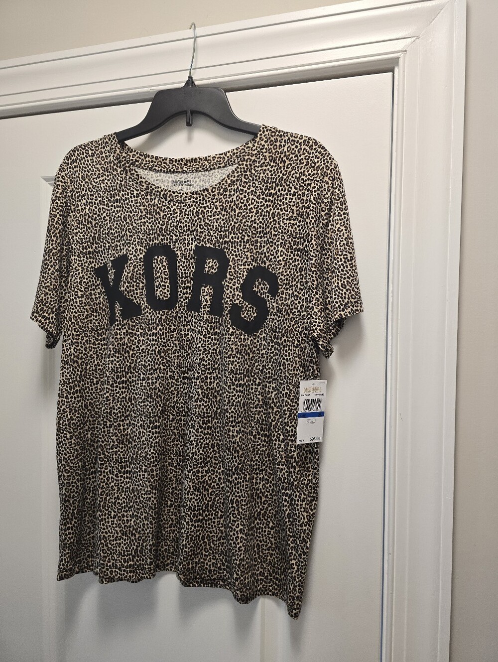 Michael Kors Leopard Print Tee with Black KORS Applique